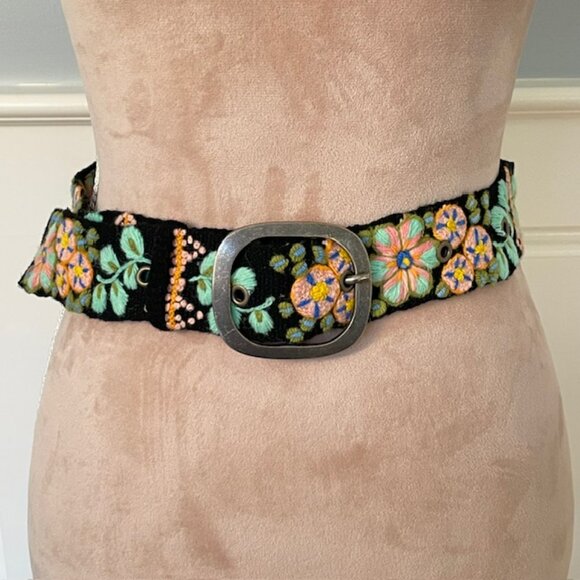 Jenny Krauss Anthropologie Wool Embroidered Belt Southwest Walkabout Small - Picture 3 of 10
